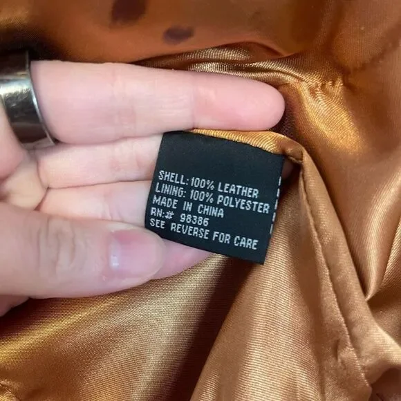 Vintage In Suede Metallic Cooper Leather Jacket Size Medium - Picture 3 of 8